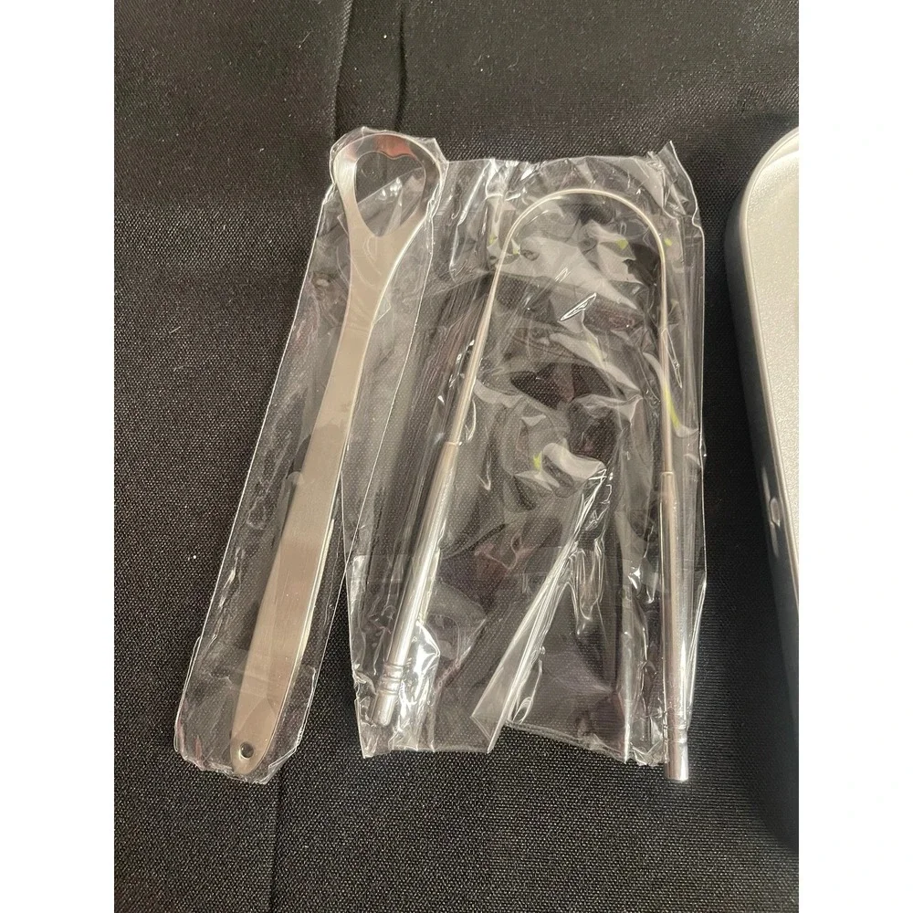 Stainless Steel Tongue Scraper Cleaner Set with Travel Case